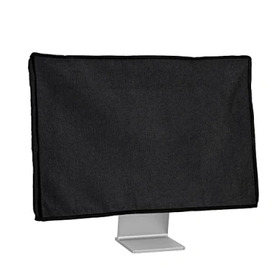 Abbildung von kwmobile Leinen Hülle kompatibel mit 31 32&quot; Monitor Schutzhülle Staubschutz Abdeckhaube für PC Bildschirm Computer Screen Cover Staubhaube Haube in Schwarz