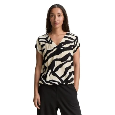 Abbildung von TOM Tailor Bluse, Damen, Größe: 36, Abstract beige zebra