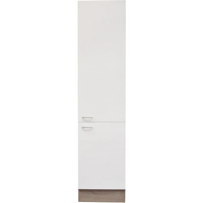 Abbildung von ANDY Moderner Vorratsschrank Küche in Eiche Sonoma Optik, Weiß matt Geräumiger Küchenschrank mit viel Stauraum 50 x 211 56 cm (B/H/T)