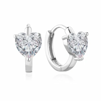 Abbildung von YAXUN 925 Sterling Silber Klein Herz Creolen Ohrringe für Damen, mit herzförmigen österreichischen Kristall Diamant Huggie Modische Schöne Schmuck Geschenke Frauen Mädchen