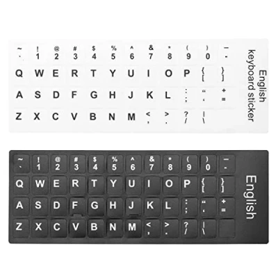 Abbildung von Create idea 2 Stück Englische Tastatur Aufkleber Selbstklebend PVC Nicht Transparent Ersatz Tastaturaufkleber 13x11mm für Laptop Desktop Computer PC