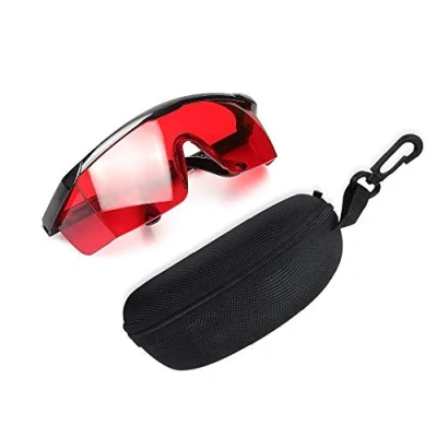 Abbildung von Huepar GL01R Rot Laserlichtbrille Roter Laserbrille für Strahl Kreuzlinienlaser, Rotationslaser und Mehrlinienlaser zur Verbesserung der Sichtbarkeit des Strahls (inkl. Schutzbox)