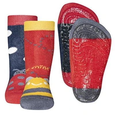 Abbildung von EWERS 2er Pack Biene Marienkäfer Stoppersocken SoftStep, Antirutschsohle für Mädchen, MADE IN EUROPE, Kindersocken, Anti Rutsch, ABS
