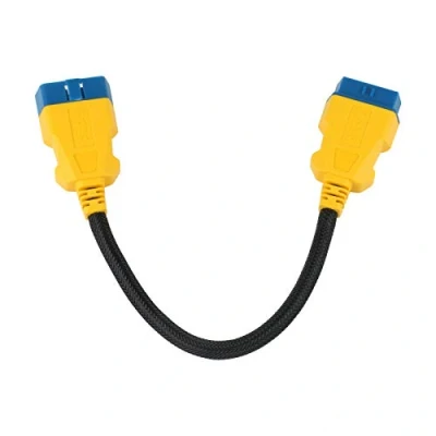 Abbildung von OURANTOOLS OBD 2 Verlängerungskabel Adapter Kompatibel Extender Diagnosestecker mit Nylon Material für Fahrzeuge Diagnosegerät (16 Pin 36cm Male to Female)