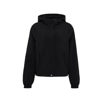 Abbildung von QS Nylon Jacke mit Kapuze und verstellbarem Saum schwarz S