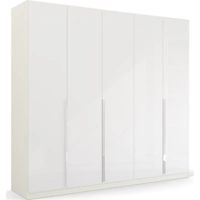 Abbildung von Rauch Möbel Glamour by Quadra Spin Schrank Drehtürenschrank, Hochglanz Weiß / Weiß, 5 trg., inkl. 3 Kleiderstangen, Einlegeböden, BxHxT 226x210x54 cm