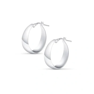 Abbildung von Amberta Damen 925 Sterling Silber Dicke Ohrringe: Ohrringe 20 mm