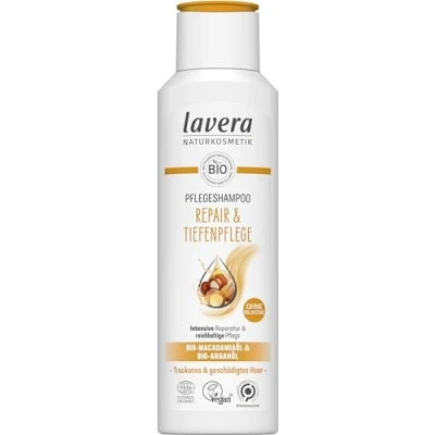 Abbildung von lavera Pflegeshampoo Repair &amp; Tiefenpflege ohne Silikone Intensive Reparatur reichhaltige Pflege vegan Naturkosmetik 250 ml