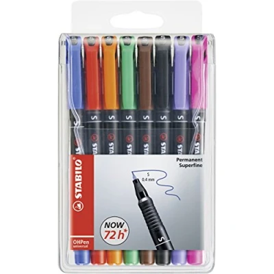 Abbildung von Folienstift STABILO OHPen universal permanent superfein 8er Pack mit 8 verschiedenen Farben