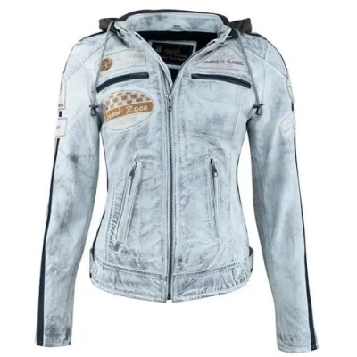 Abbildung von URBAN 5884 Motorradjacke Damen Mit Protektoren, Damenjacke aus Lammleder, Protektoren für Rücken, Schultern und Ellenbogen