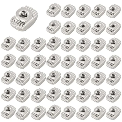 Abbildung von alwaiiz 50 Stück Hammerkopfmutter T Slot Nutmuttern Nut Muttern Hammermutter Hammer Kopf Mutter M3 verzinkt Aluminiumprofil Extrusionsschlitz Europäische Norm(EU20 x 11 6)