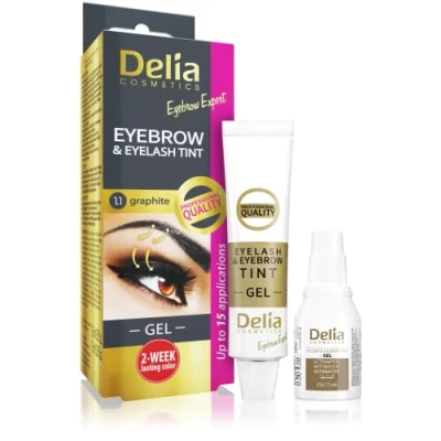 Abbildung von Delia Cosmetics Augenbrauen und Wimpernfärbung Graphit Lang anhaltende Wirkung bis zu 14 Tage Farbe für Wimpern 15ml