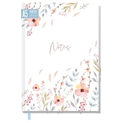 Abbildung von Notizbuch A5 kariert [Sweet Flowers] 124 Seiten, 62 Blatt Ideal als Tagebuch, Bullet Journal, Ideenbuch, Schreibheft klimafreundlich &amp; nachhaltig
