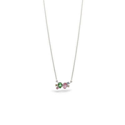 Abbildung von Elli Pastell GLAS Kristalle Halskette silvercoloured, Damen, Größe: 45, Silver/coloured