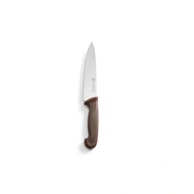 Abbildung von HENDI Kochmesser 38,5 cm Klingenlänge: 24 Edelstahl rostfrei Stärke: 2,5 PP Griff braun Profi, Gastro Küchenmesser kaufen