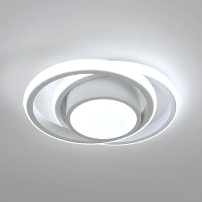 Abbildung von Comely LED Deckenlampe Weiß Rund, Moderne Deckenleuchte 32W mit Kaltweißem Licht 6500K, für Wohnzimmer, Schlafzimmer und Küche, Hergestellt aus Aluminium Eisen, Einfache Montage
