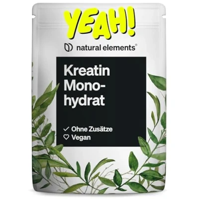 Abbildung von Kreatin (Creatin, ﻿Creatine) Monohydrat 500g ultrafeines Pulver (Meshfaktor 200) hochdosiert vegan, ohne unnötige Zusätze in ﻿Deutschland abgefüllt &amp; laborgeprüft