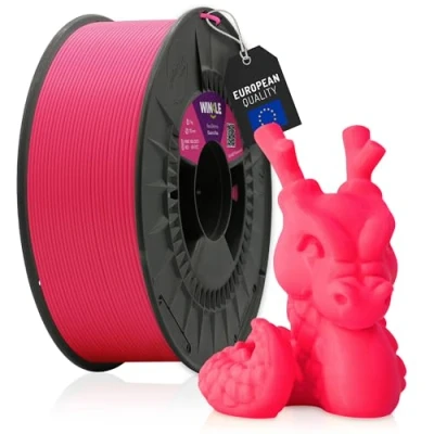 Abbildung von WINKLE PLA HD fluoreszierendes elektrisches Rosa Filament für 3D Drucker 1,75 mm 300 g Maßgenauigkeit Aussehen Spule
