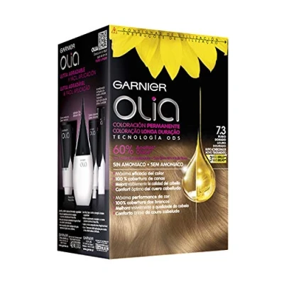 Abbildung von Garnier Olia Coloración Permanente Sin Amoniaco Para Un Olor Agradable Con Aceites Florales De Origen Natural Rubio Dorado 7.3