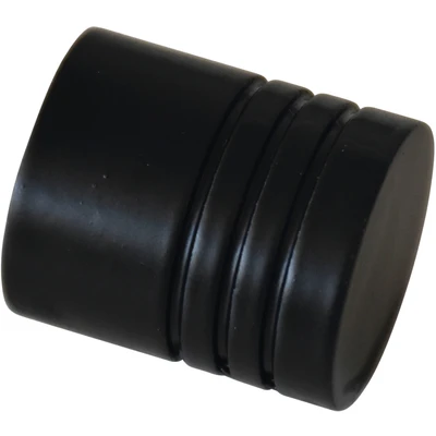 Abbildung von GARDINIA Endknöpfe für Gardinenstangen, 2 x Endstück Zylinder, Serie Chicago, Metall, Schwarz matt, Durchmesser 20 mm