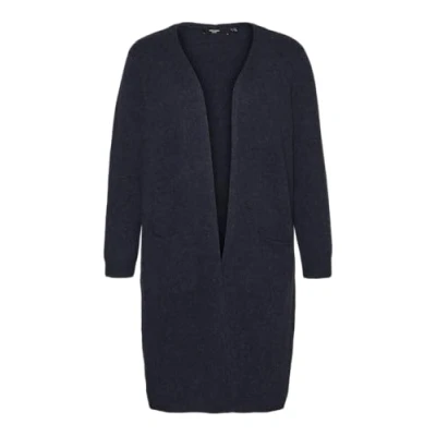 Abbildung von VERO MODA Damen VMDOFFY LS Long Open Cardigan GA NO 10215434, Navy Blazer/W. Black Melange, S