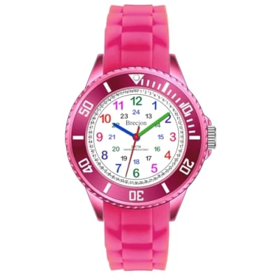 Abbildung von Brecjon Kinder Armbanduhr Jungen Mädchen Lernuhr Silikonuhr Kids 5ATM wasserdicht Silikonarmband grün 2301