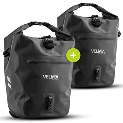 Abbildung von VELMIA fahrradtasche für Gepäckträger I mit praktischem Tragegriff 100% Wasserdicht gepäckträger, gepäckträgertasche, Fahrrad Taschen hinten