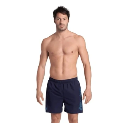 Abbildung von Arena Herren Fundamentals Logo Boxer Swim Trunks, Navy Turquoise, 3XL EU