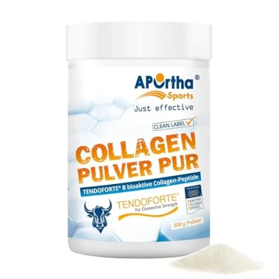 Abbildung von APOrtha Sports TENDOFORTE® Collagen Pulver PUR 300 g Pulver, innovative, bioaktive Peptide für Sehnen und Bänder, 300g 2 Monate, glutenfrei, allergenfrei, laktosefrei, zuckerfrei