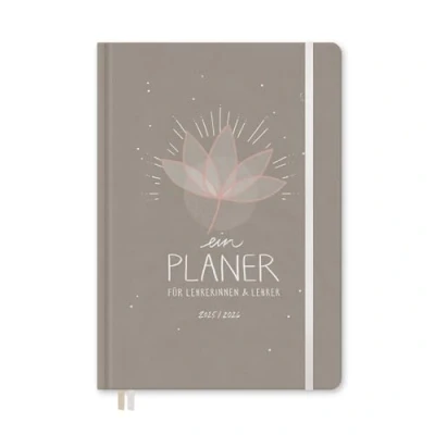 Abbildung von Eine der Guten Lehrerkalender 2025 2026, A5+ Lehrerplaner, 4 Seiten pro Woche, hochwertiger Hardcover Schulplaner für Schuljahr 25/26, grau beige, 17x24 cm, klimaneutral