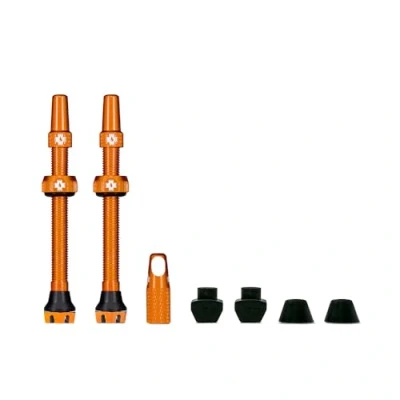 Abbildung von Muc Off Orange Presta Tubeless Ventile, 60 mm Hochwertige Anti Leck Fahrradventile mit integriertem Werkzeug zum Entfernen des Ventilkerns
