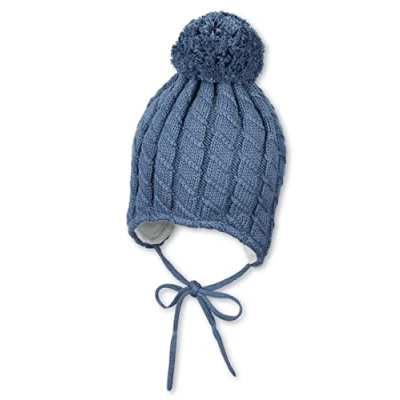 Abbildung von Sterntaler Baby Jungen Mütze Bommelstrickmütze Zopfmuster, mittelblau, 47