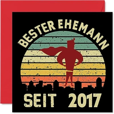 Abbildung von 7. Karte Hochzeitstag Jahrestag für Ehemann Bester Alles Gute zum Hochzeits Jubiläum Karten den Partner, 145mm x Grußkarten Siebte Kupfer Jahrestage