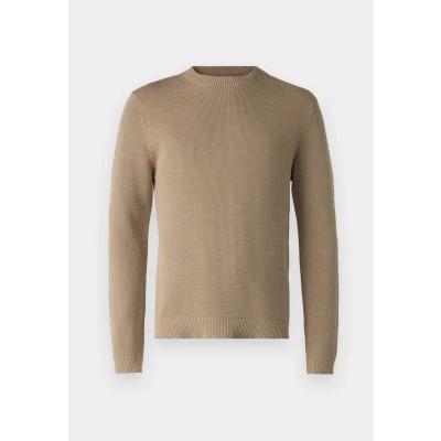 Abbildung von Selected Homme Slhdane Structure CREW NECK Strickpullover, Herren, Größe: Medium, Greige