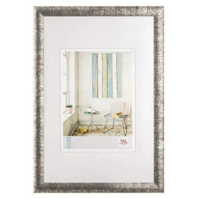 Abbildung von walther design Bilderrahmen silber schwarz13 x 18 cm Trendstyle Kunststoffrahmen KP318F