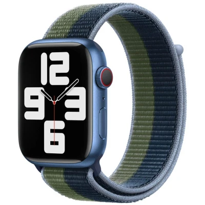 Abbildung von Apple Sport Loop Watch 38mm / 40mm 41mm Abyss Blue Moss Green ML2Q3ZM/A