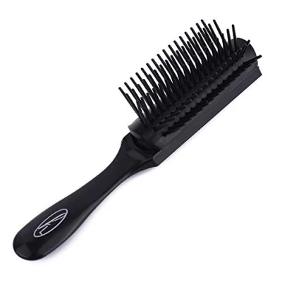 Abbildung von Fine Lines 5 reihige Haarbürste für Männer und Frauen, schwarzes Gummikissen, Tangle Tamer ideal lockiges oder feines Haar Haarverlängerungen perfekter Reisebegleiter leichtes
