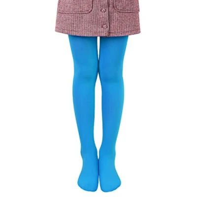 Abbildung von L&amp;K II Mädchen Ballett Strumpfhose Tanzstrumpfhose mit Fuß 80 DEN Blickdicht Mikrofaser Farbig 27251 Himmelblau 86/92