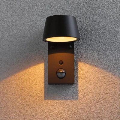 Abbildung von Paulmann 947.14 LED Außenwandleuchte Capea Bewegungsmelder insektenfreundlich IP44 96x153mm Tunable Warm 6W 450lm 230V 98 Schwarz Aluminium