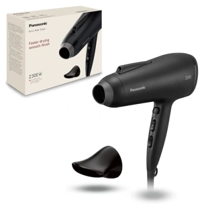Abbildung von Panasonic EH NE85 K825 Fast Dry Serie Ionen Haartrockner mit Air Boost und Konzentratordüse, Hitzeschutzmodus, Ionentechnologie, 2300 W, leicht zu reinigender Filter, Schwarz