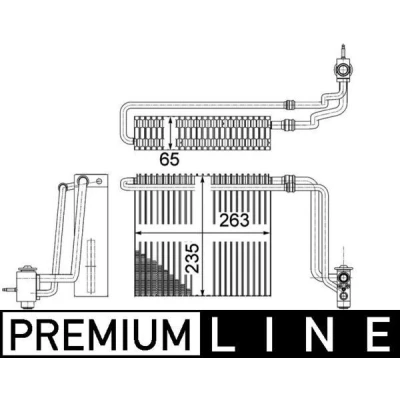 Abbildung von MAHLE ORIGINAL AE 107 000P Verdampfer mit Expansionsventil