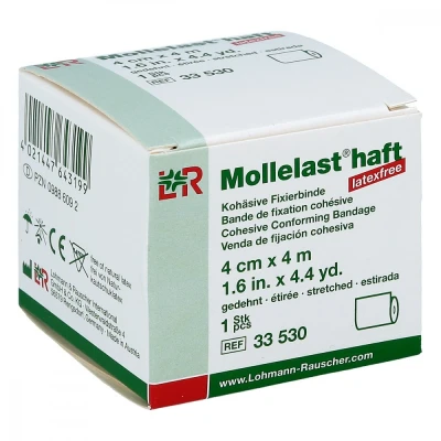 Abbildung von Mollelast haft latexfrei 4cmx4m gedehnt weiss