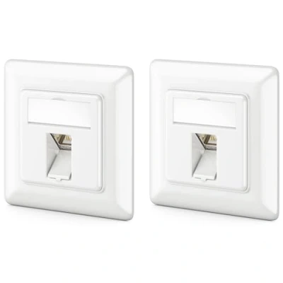 Abbildung von deleyCON 2x CAT6a Keystone Netzwerkdosen Set Unterputz Netzwerkdose Modul STP Geschirmt Metall Gehäuse RJ45 Jack Datendose Netzwerkkabel