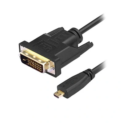Abbildung von Aukson R08 Micro HDMI auf DVI 24+1 Kabel 1.4 Pin Stecker, unterstützt 1080P Full HD, 1,8m, für Monitor, Display und Projektor
