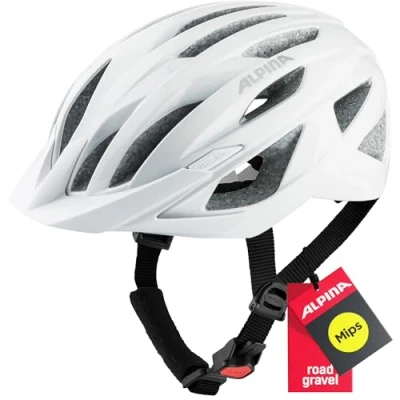 Abbildung von ALPINA DELFT MIPS Sicherer, Leichter &amp; Individuell Anpassbarer Fahrradhelm Mit Fliegennetz Für Erwachsene, white matt, 55 59 cm