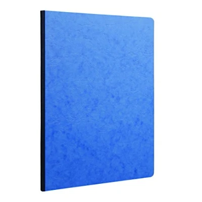 Abbildung von Clairefontaine 791464C Notizbuch / Kladde Age Bag DIN A4 21x29,7 cm, liniert 96 Blatt 90g, geleimt mit Lederstruktur, bedruckten Vorsatzblättern, Blau, 1 Stück