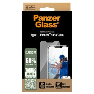 Abbildung von iPhone 16e Panzerglas PanzerGlass Anti Bacterial Displayschutzfolie Antibakterieller Screen Protector