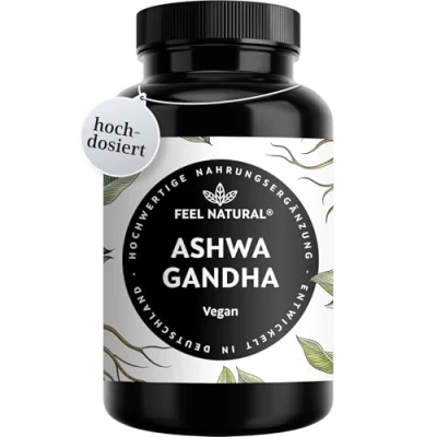 Abbildung von Ashwagandha 120 vegane Kapseln 600mg Ashwagandhawurzel pro Tagesdosis optimal dosiert, ohne unnötige Zusätze in Deutschland entwickelt &amp; laborgeprüft