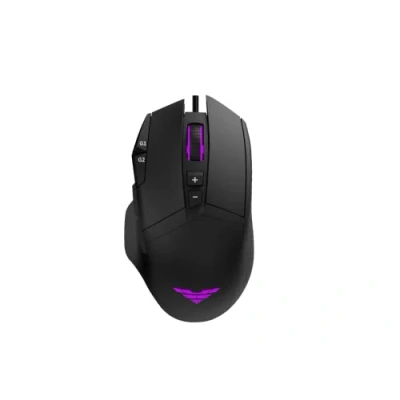 Abbildung von PREYON Falcon Kabel gebundene Gaming Maus mit RGB Hintergrundbeleuchtung und Geflochtenem Computermaus Omron 20M Schaltern 12400 DPI Optischer Sensor 9 Programmierbare Tasten