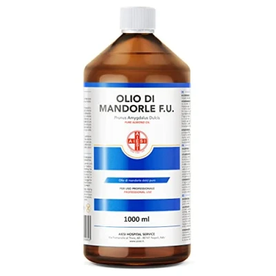 Abbildung von AIESI® Mandelöl Süß Ph.Eur. 100% rein kaltgepresst (1 Liter Flasche), Für pharmazeutische, lebensmittel, kosmetische und dermatologische verwendung, Made in Italy